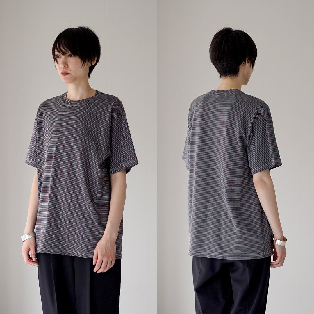 YONETOMI NEW BASIC(ヨネトミニューベーシック) ガーメントダイ ボーダーTシャツ