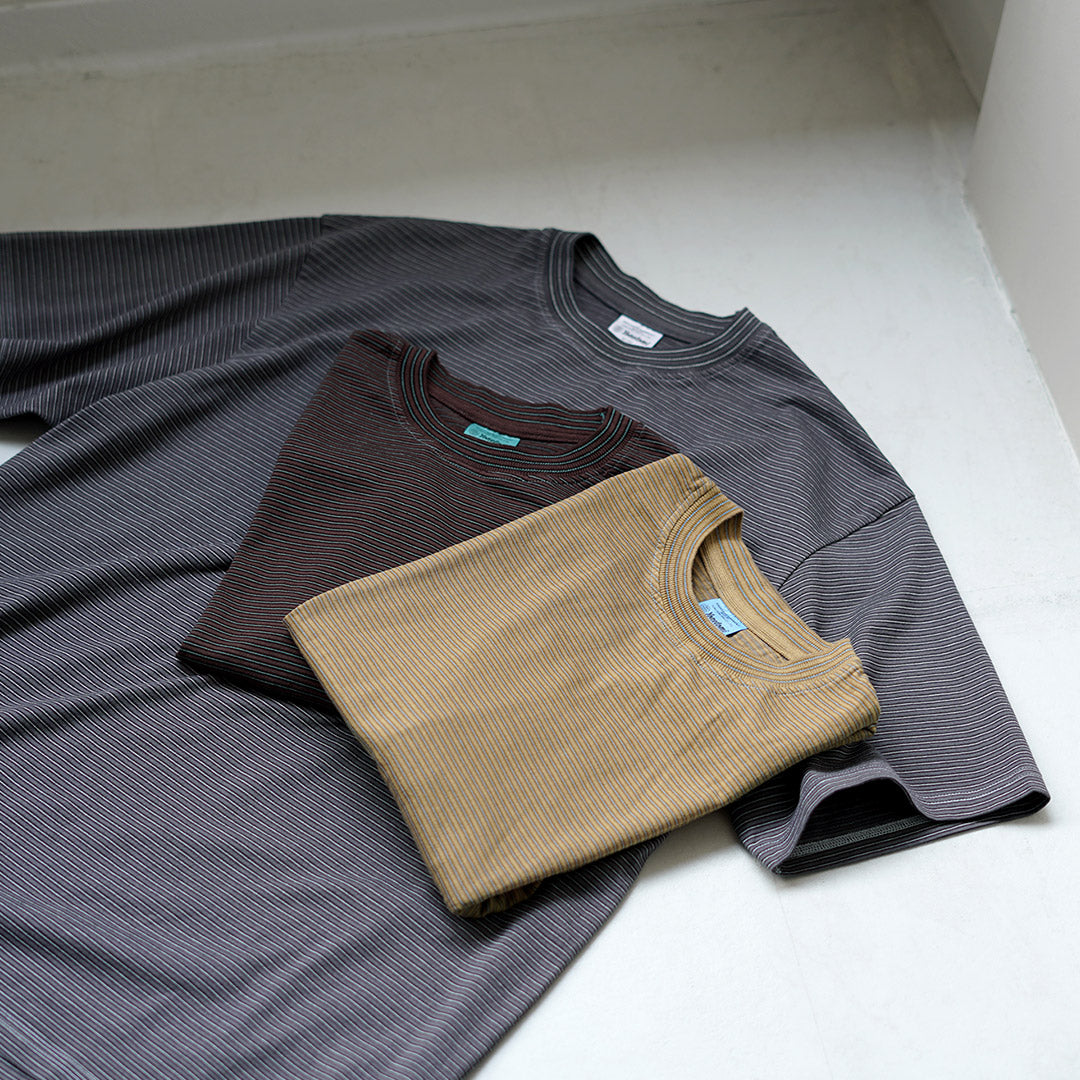 YONETOMI NEW BASIC(ヨネトミニューベーシック) ガーメントダイ ボーダーTシャツ