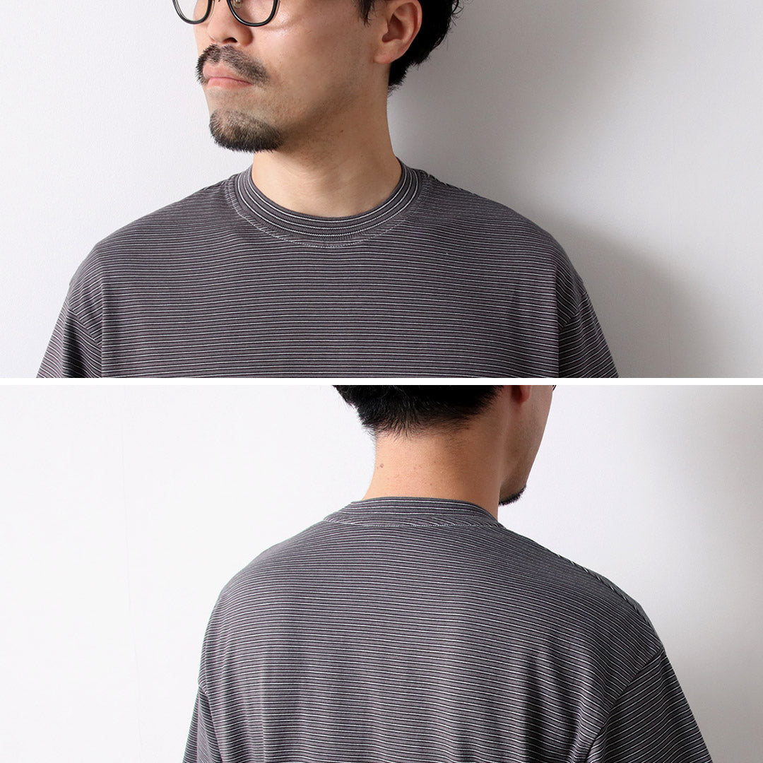 YONETOMI NEW BASIC(ヨネトミニューベーシック) ガーメントダイ ボーダーTシャツ