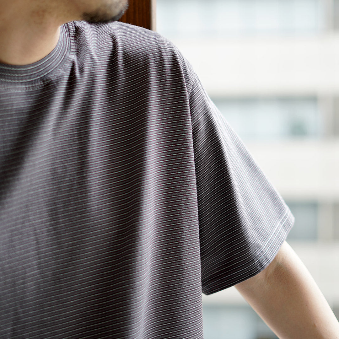 YONETOMI NEW BASIC(ヨネトミニューベーシック) ガーメントダイ ボーダーTシャツ