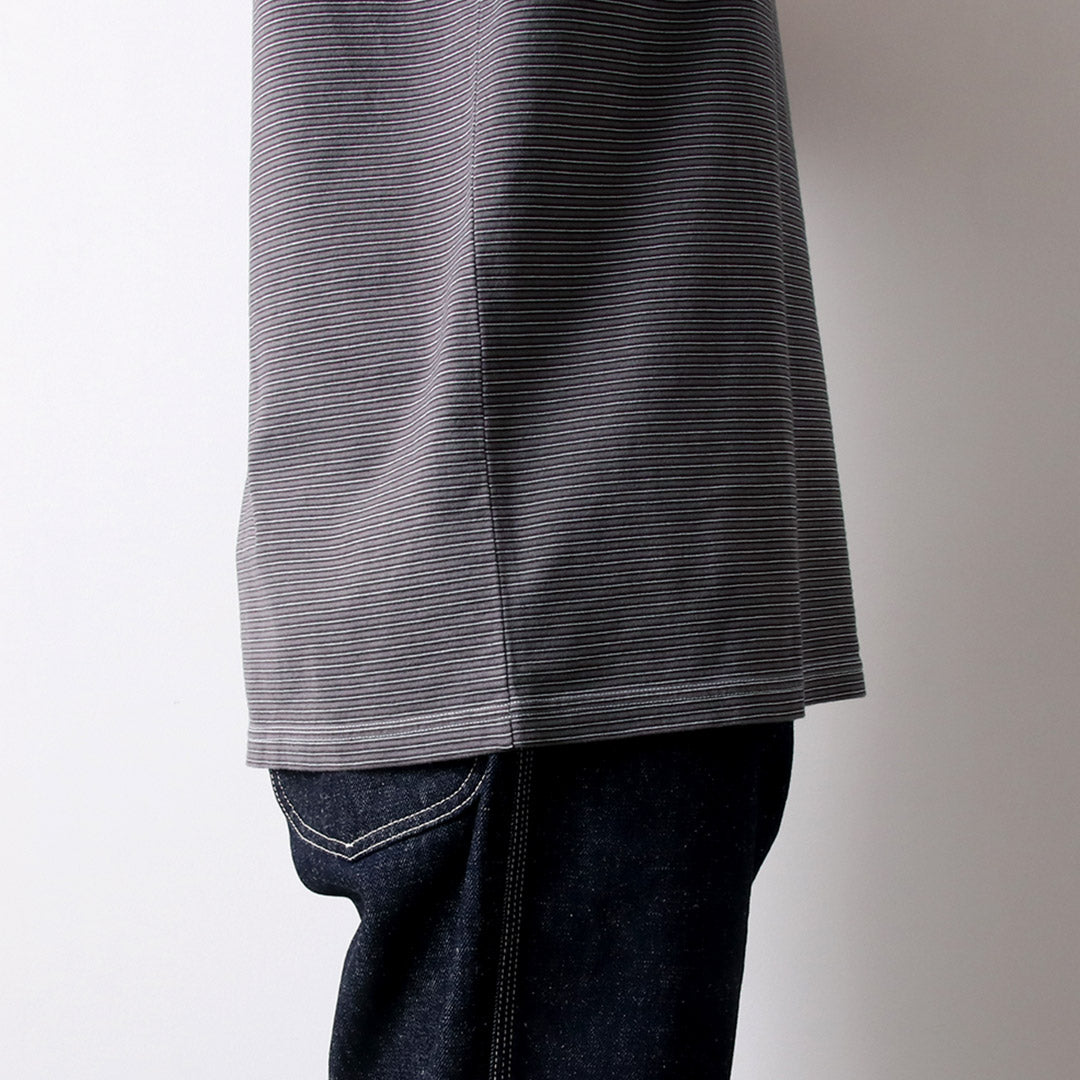 YONETOMI NEW BASIC(ヨネトミニューベーシック) ガーメントダイ ボーダーTシャツ