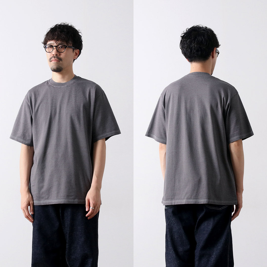YONETOMI NEW BASIC(ヨネトミニューベーシック) ガーメントダイ ボーダーTシャツ