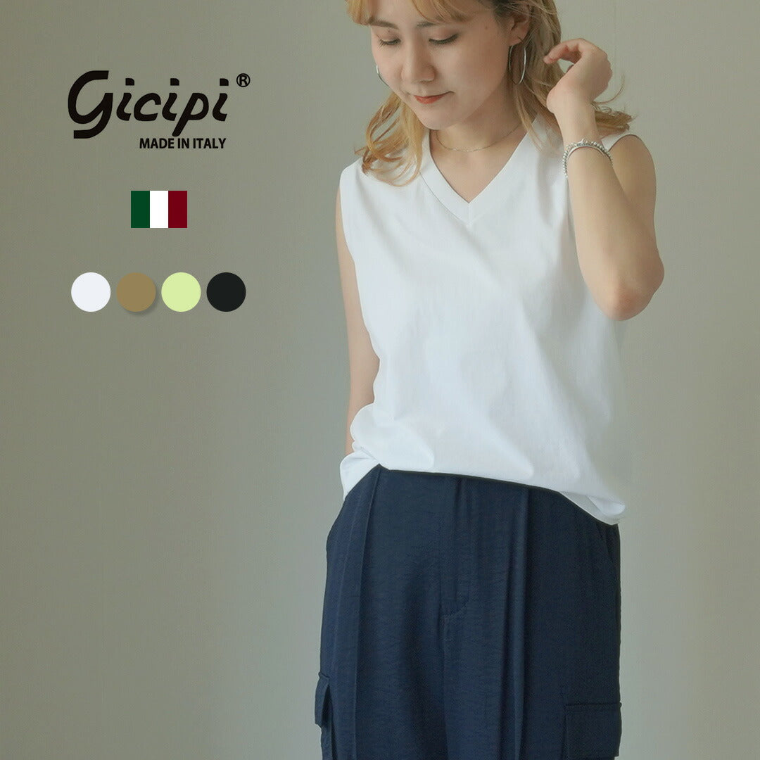 GICIPI(ジチピ) アッチャーイオ Vネック ノースリーブシャツ