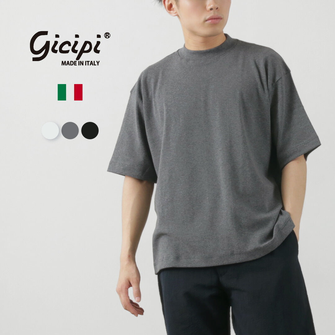 GICIPI(ジチピ) ボーンゴラ モックネック リラックスフィット フライス Tシャツ
