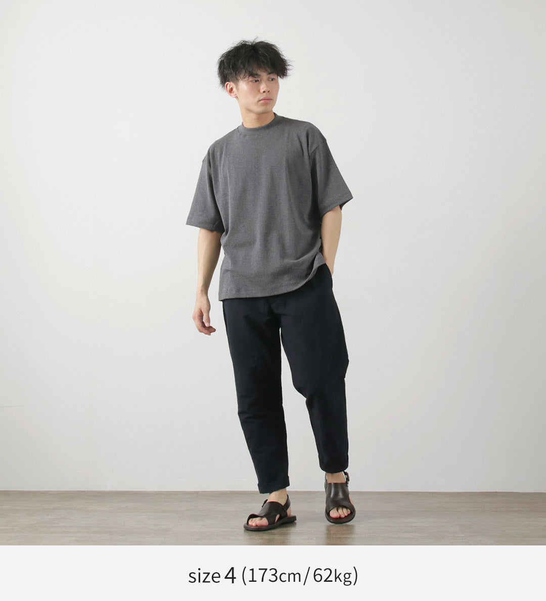 GICIPI(ジチピ) ボーンゴラ モックネック リラックスフィット フライス Tシャツ