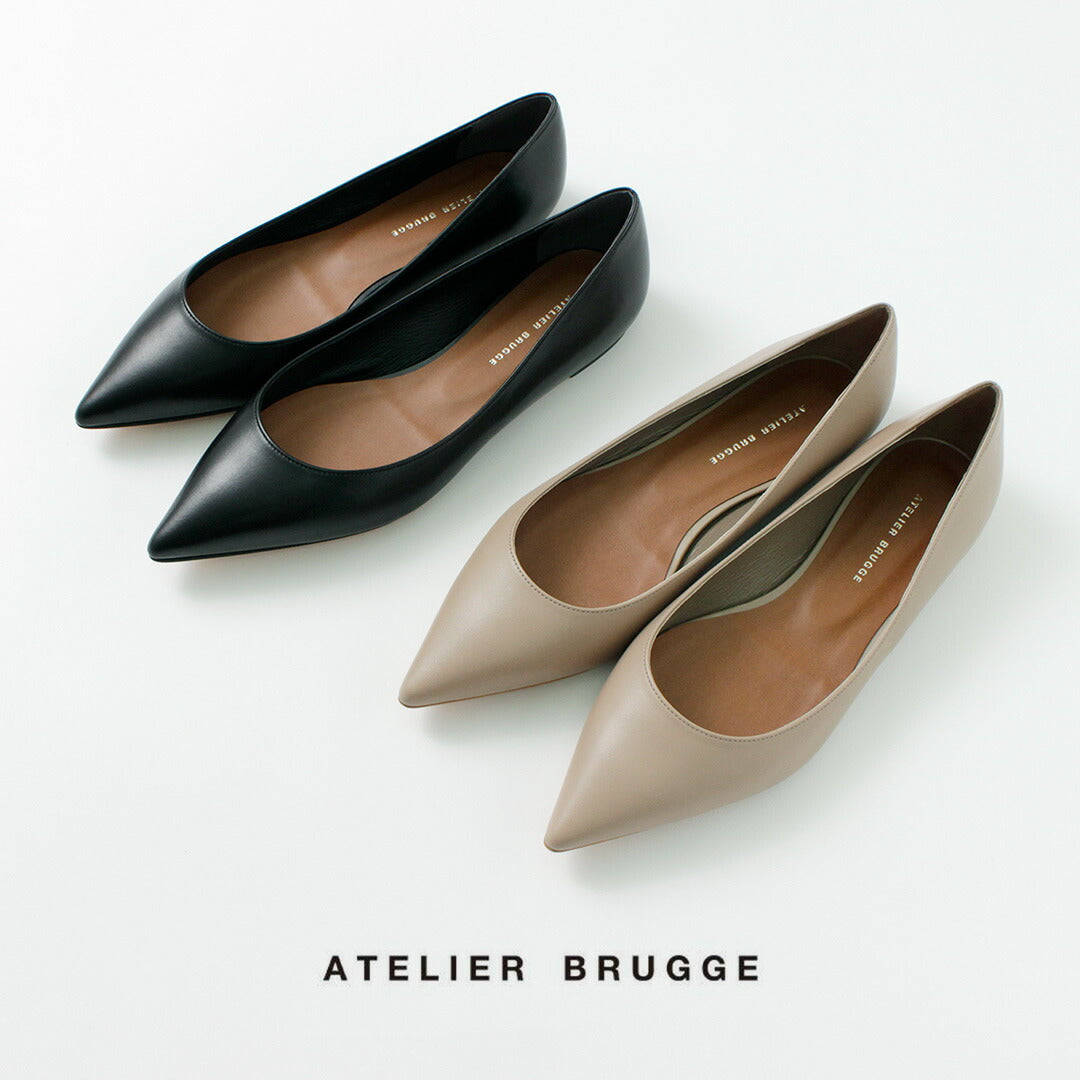 ATELIER BRUGGE(アトリエブルージュ) ポインテッド フラットパンプス