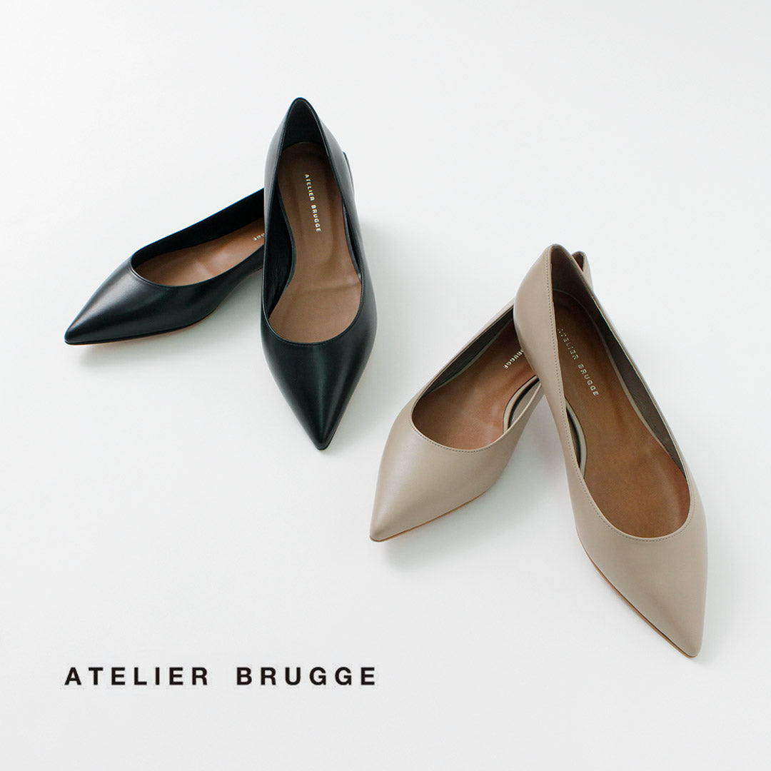 ATELIER BRUGGE(アトリエブルージュ) ポインテッド フラットパンプス
