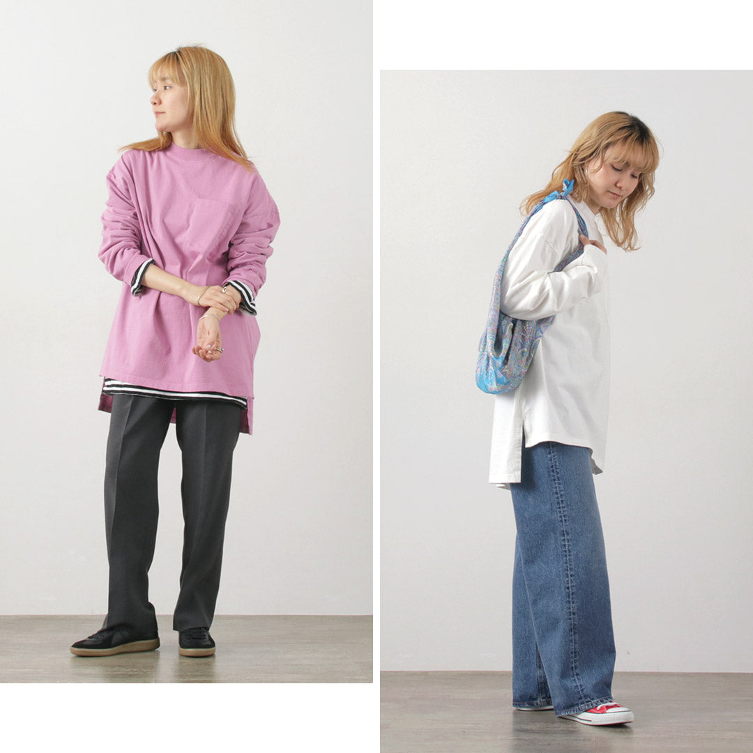 SHINZONE(シンゾーン) サイドスリット ロングスリーブTシャツ 24SMSCU02