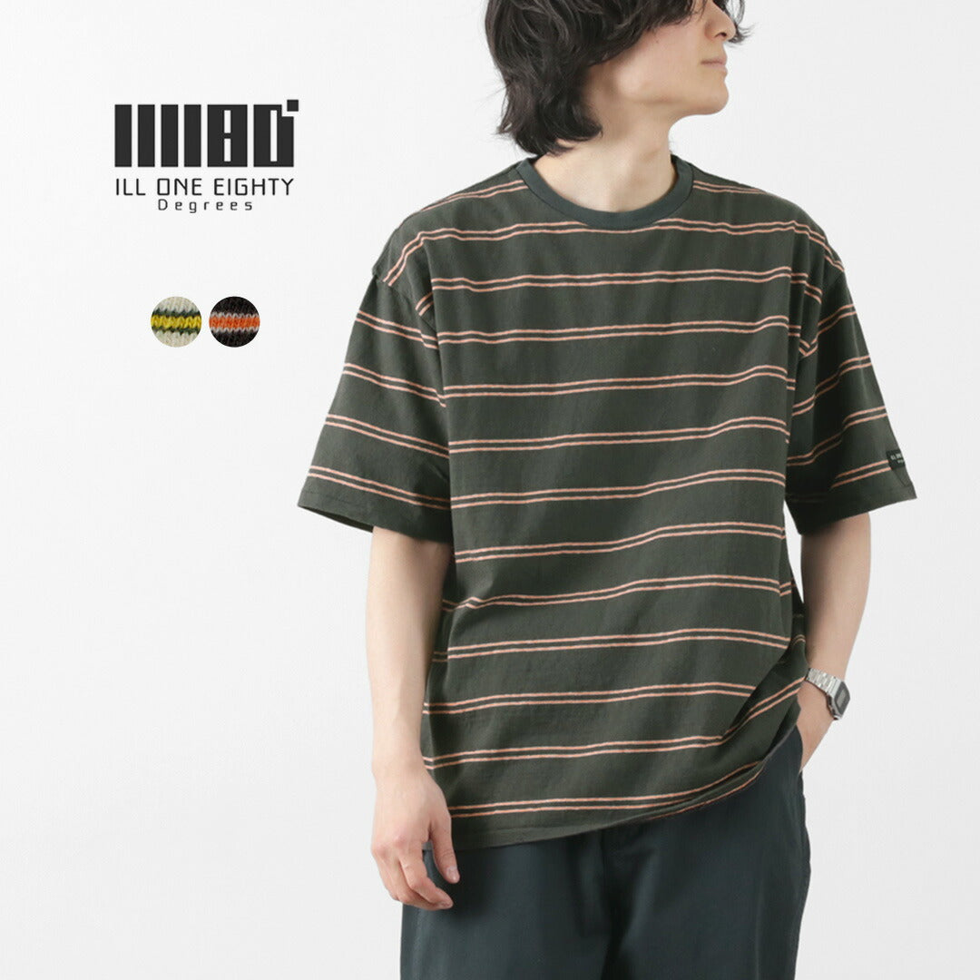 【30%OFF】ILL ONE EIGHTY(イルワンエイティー) レトロ ボーダーTシャツ