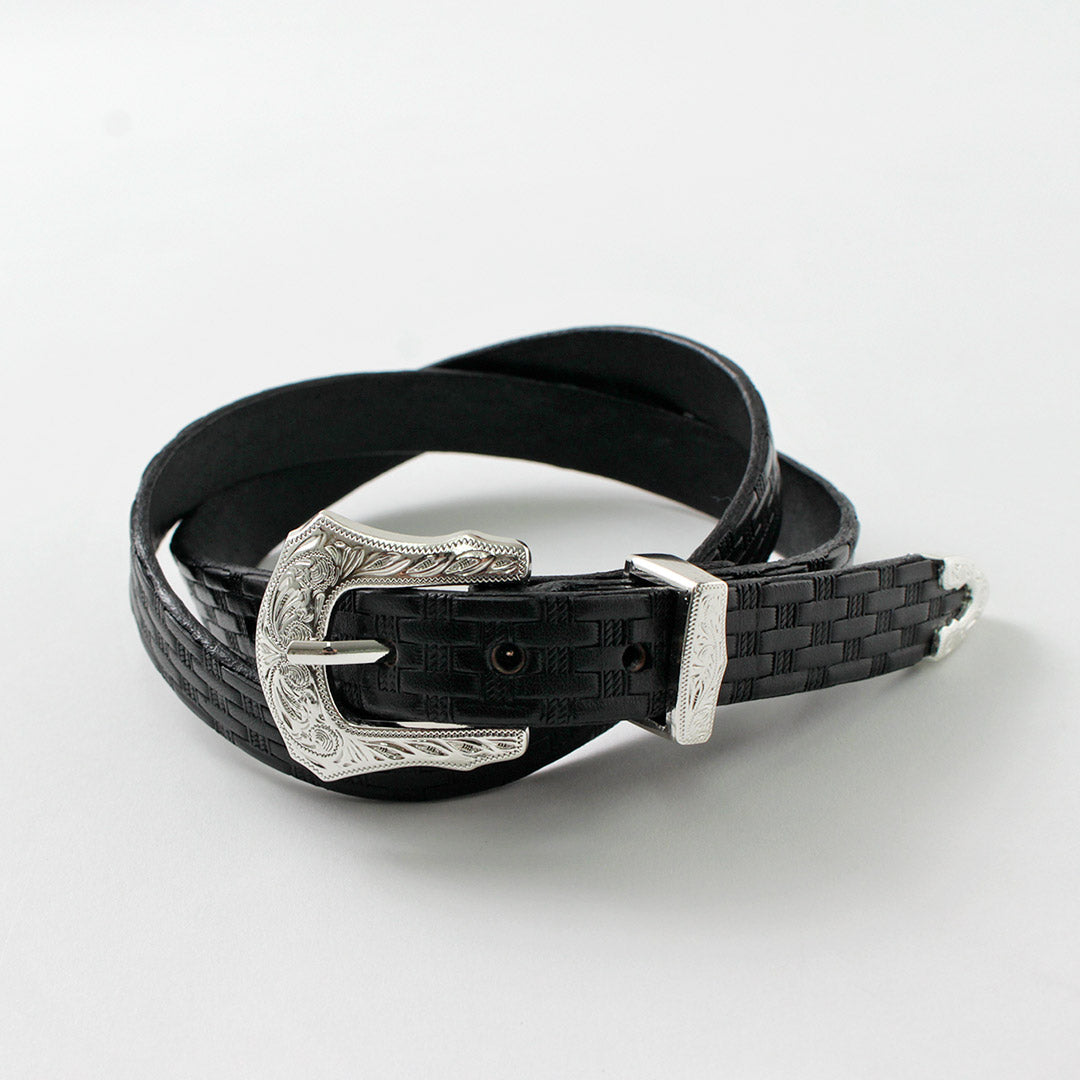 TORY LEATHER(トリーレザー) 3/4インチ ウエスタンベルト バスケットウィーブ