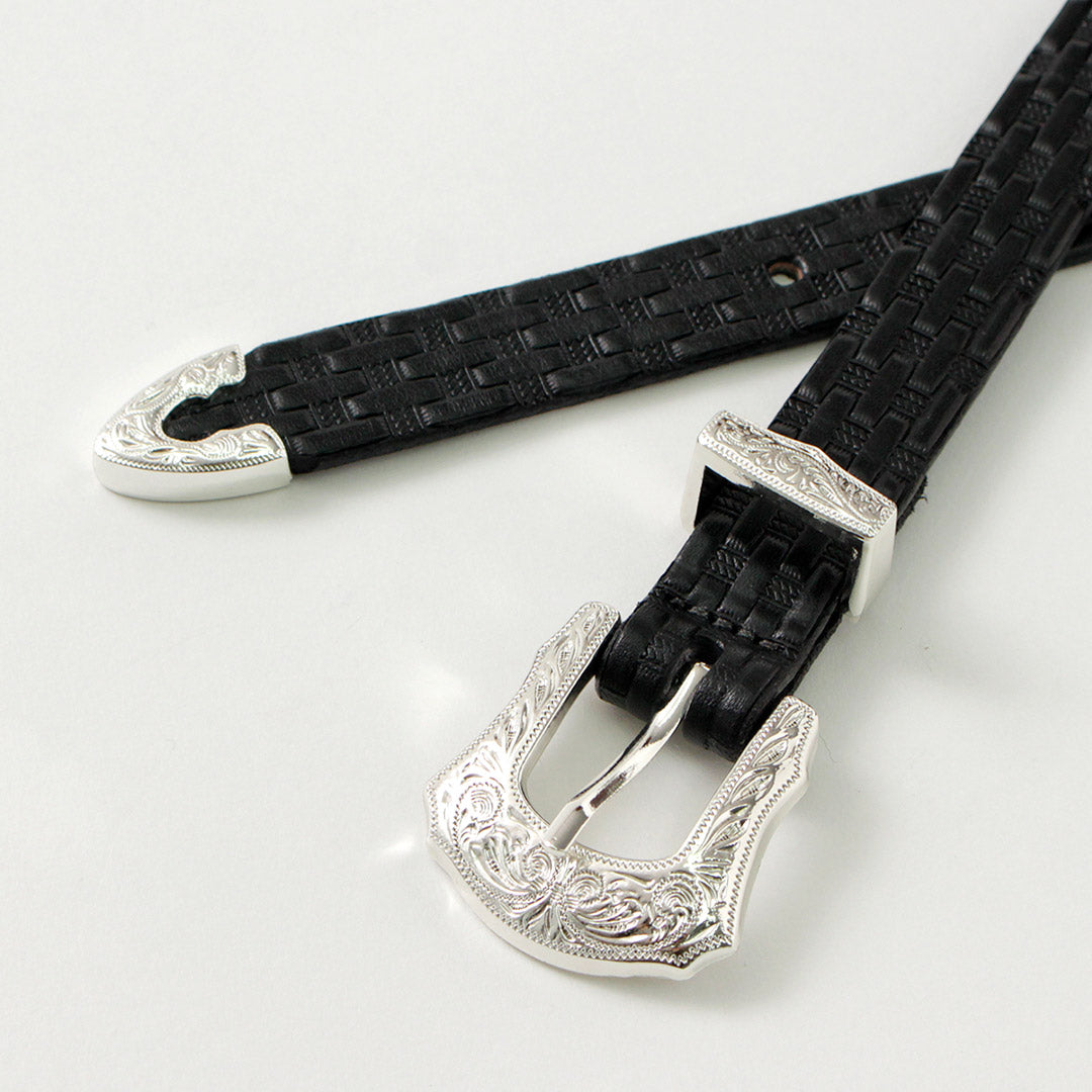 TORY LEATHER(トリーレザー) 3/4インチ ウエスタンベルト バスケットウィーブ