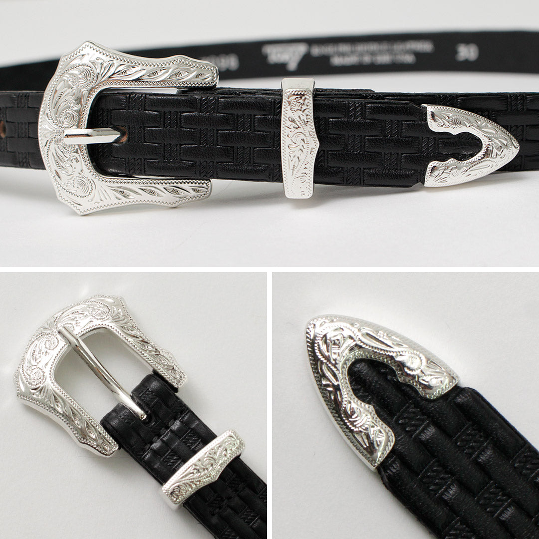 TORY LEATHER(トリーレザー) 3/4インチ ウエスタンベルト バスケットウィーブ