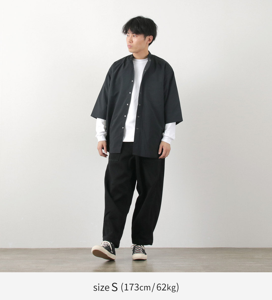 BURLAP OUTFITTER(バーラップアウトフィッター) 7分袖 バンドカラー シャツ