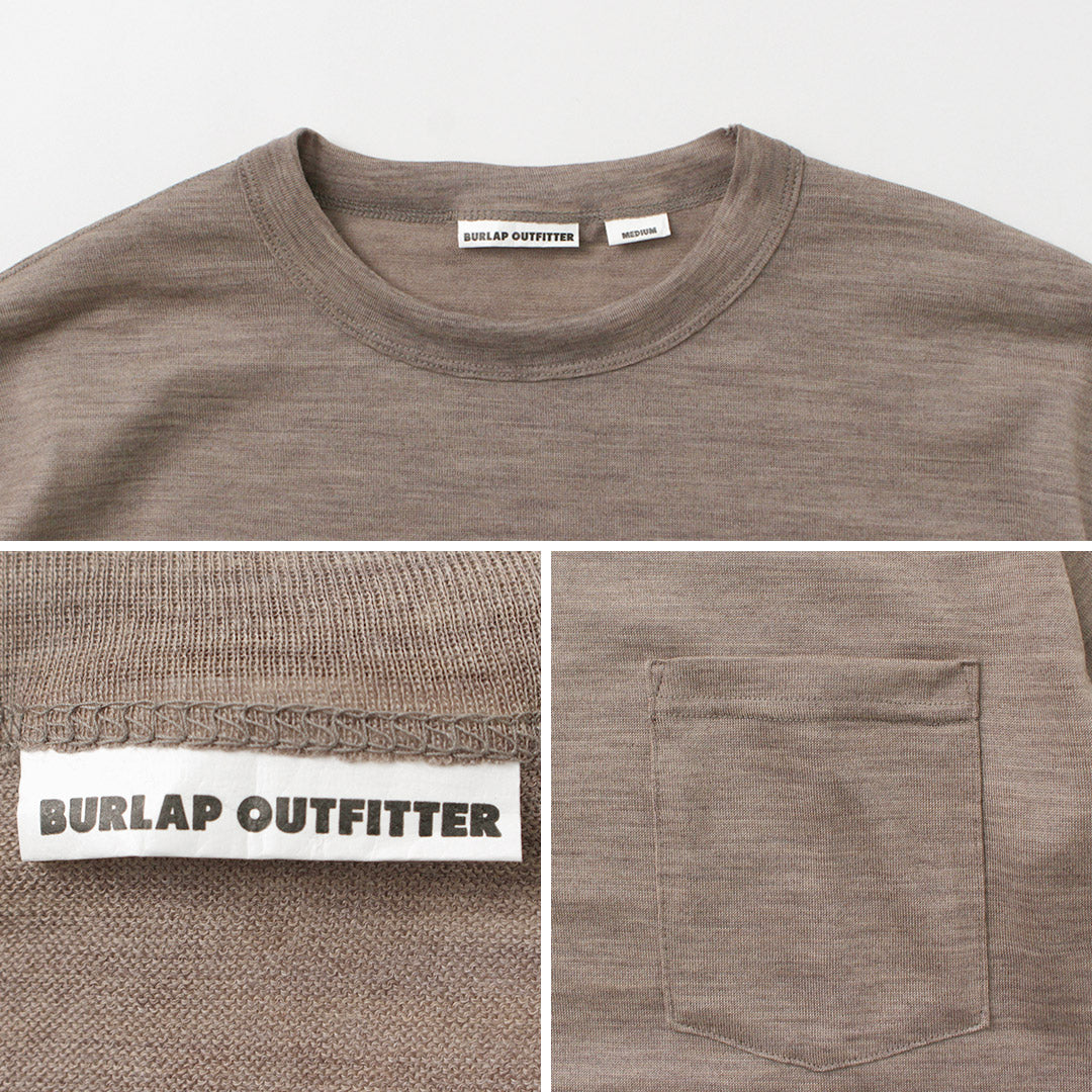 BURLAP OUTFITTER(バーラップアウトフィッター) ショートスリーブ メリノウール ポケットTシャツ