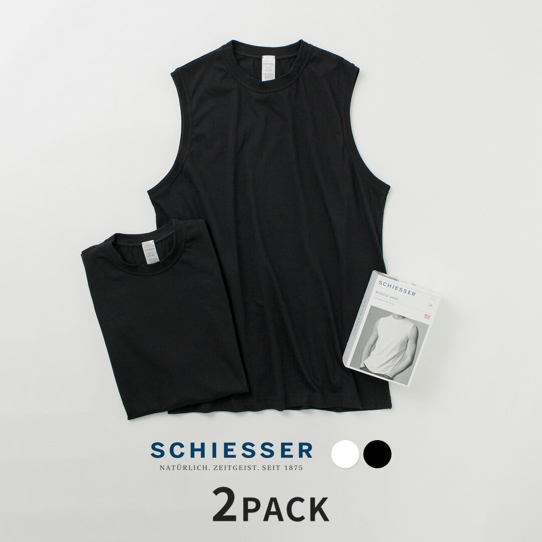 SCHIESSER(シーサー) アメリカン ノースリーブ 2パックTシャツ