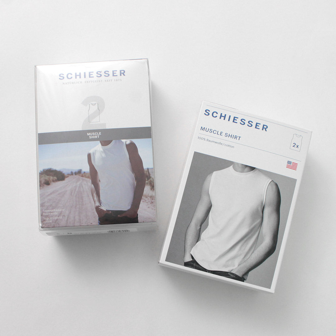 SCHIESSER(シーサー) アメリカン ノースリーブ 2パックTシャツ