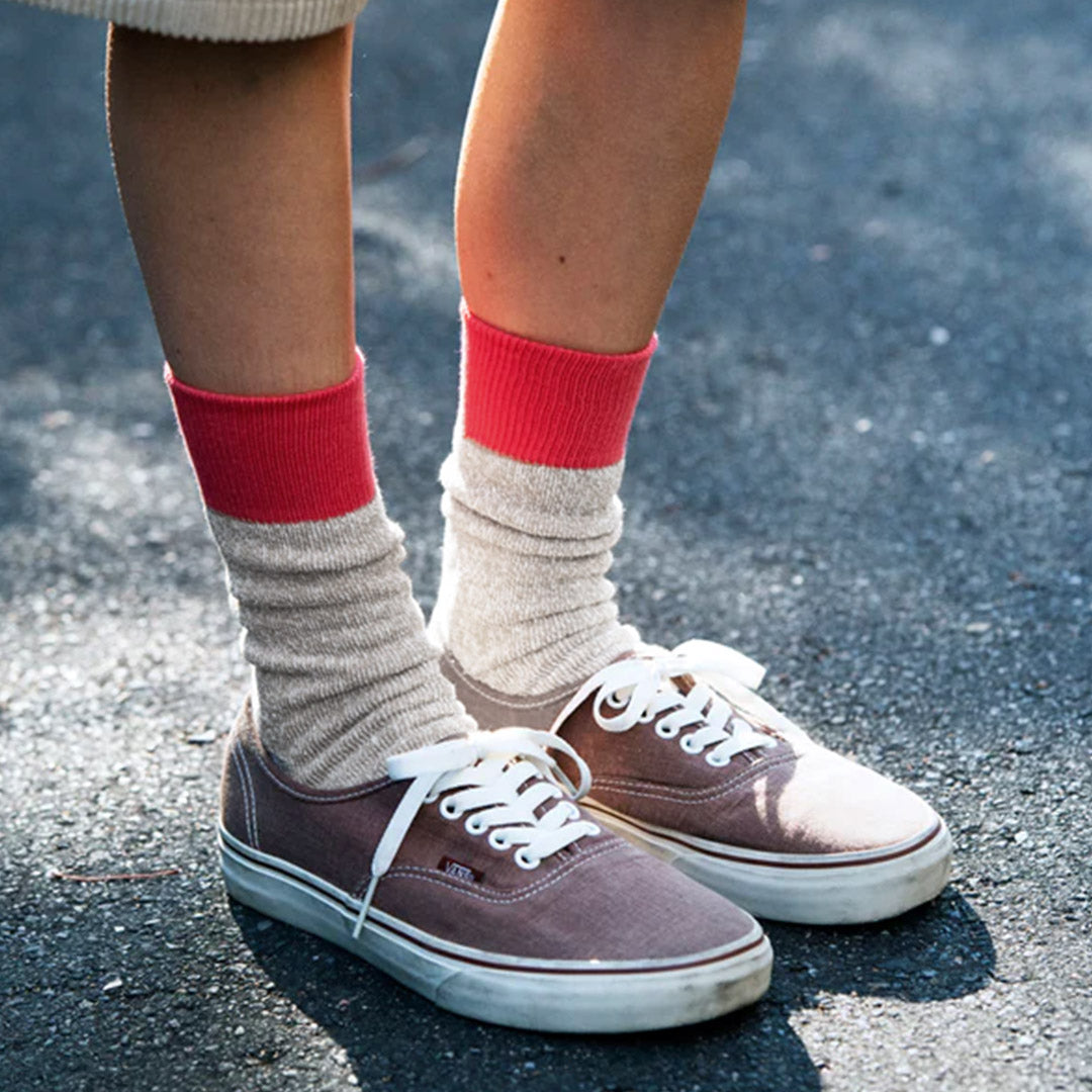 ROTOTO(ロトト) ダブルフェイス クルーソックス シルク&コットン