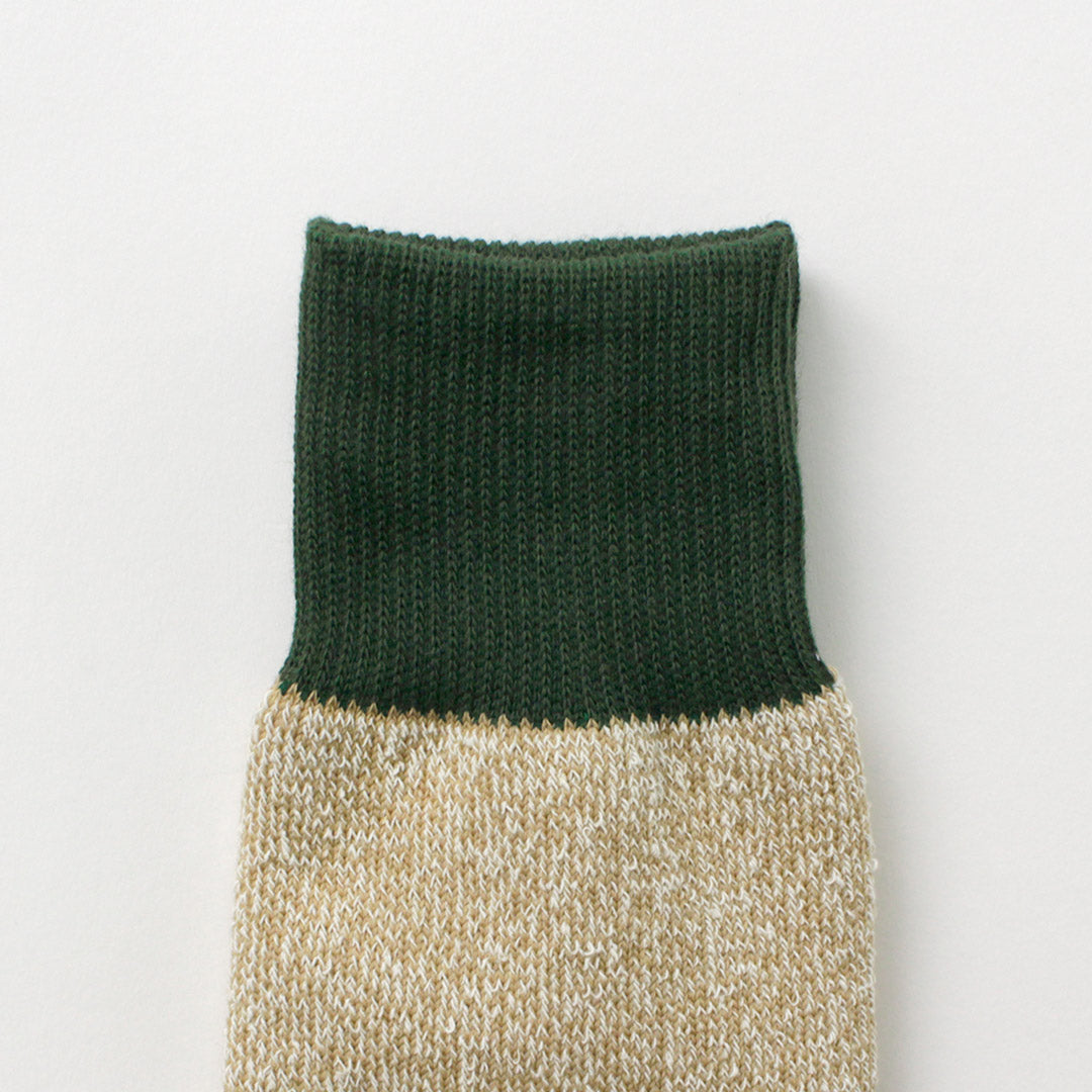 ROTOTO(ロトト) ダブルフェイス クルーソックス シルク&コットン