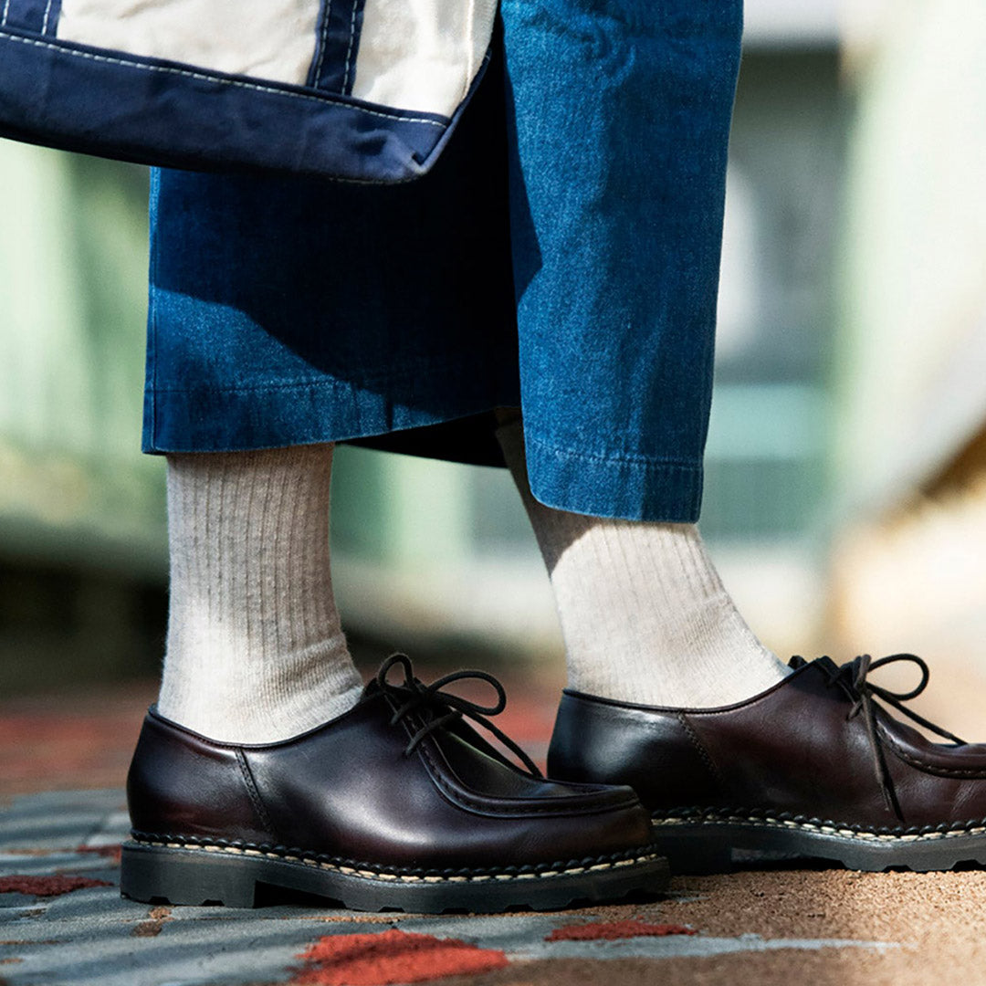 ROTOTO(ロトト)ダブルフェイス ミニクルーソックス オーガニックコットン