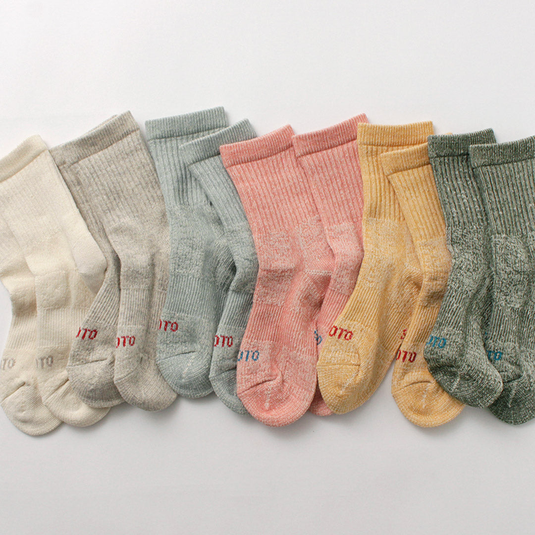 ROTOTO(ロトト)ダブルフェイス ミニクルーソックス オーガニックコットン