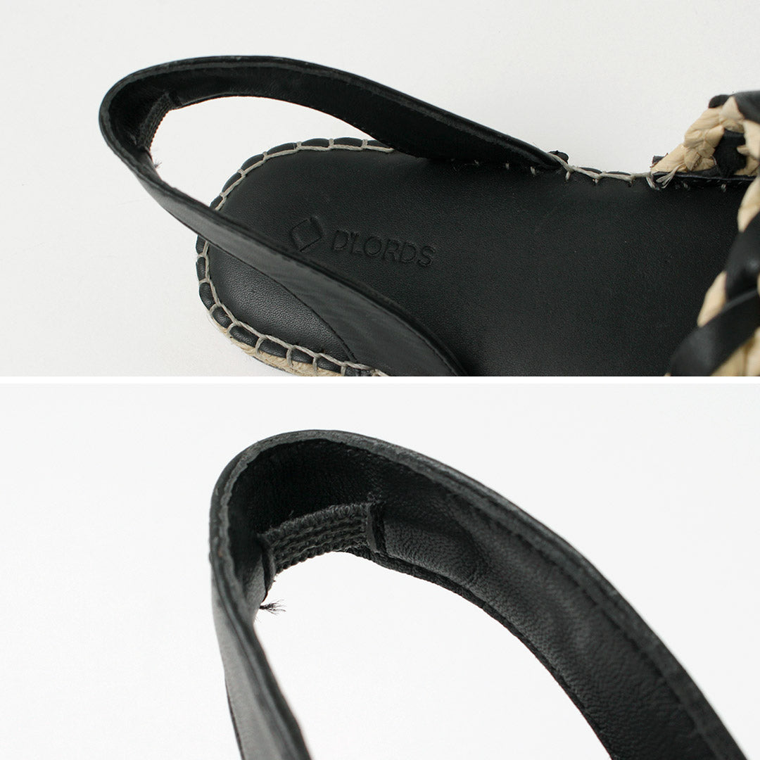 【30%OFF】D’LORDS(ディローズ) スリングバック エスパドリーユ