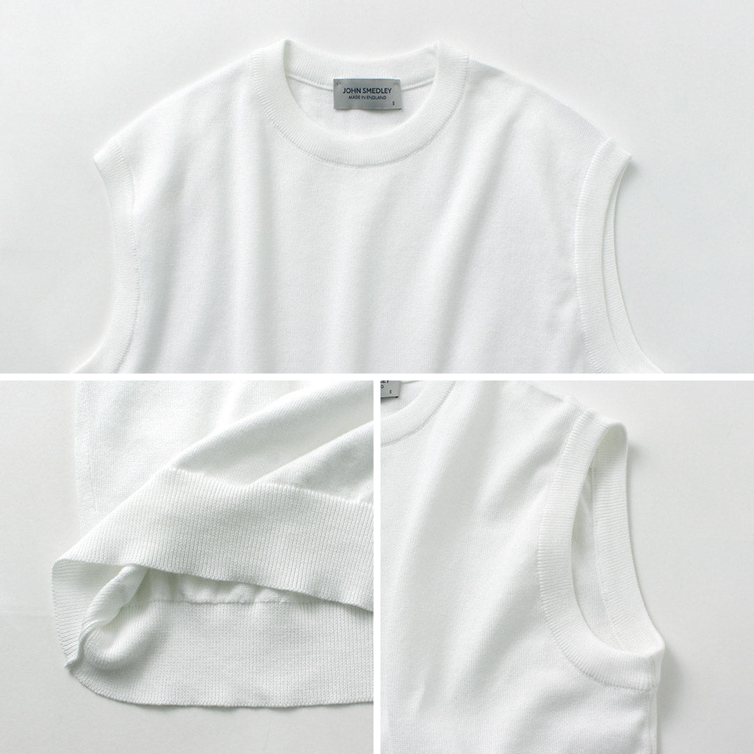【50%OFF】JOHN SMEDLEY(ジョンスメドレー) シーアイランドコットン 24ゲージ ノースリーブ ニット