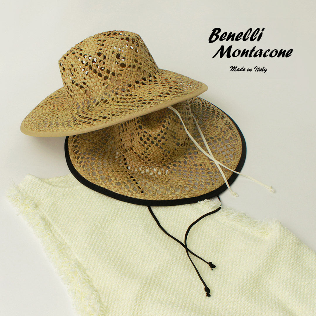 【30%OFF】BENELLI MONTACONE(ベネリ モンタコーネ) パイピング 中折れ ストローハット