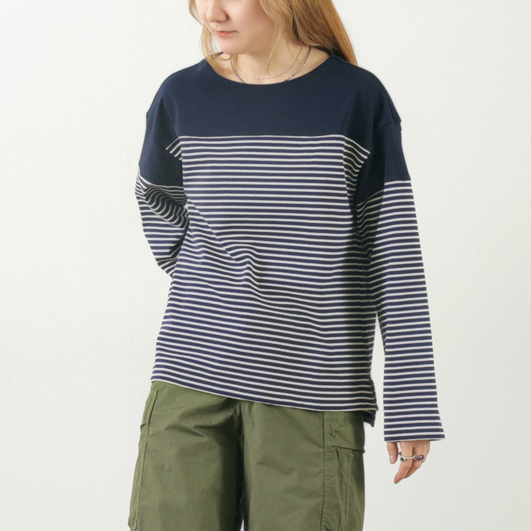 【50%OFF】MIDIUMI(ミディウミ) ボーダー ワイドTシャツ