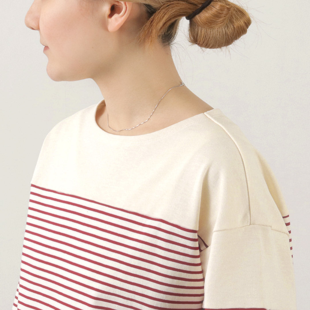 【30%OFF】MIDIUMI(ミディウミ) ボーダー ワイドTシャツ