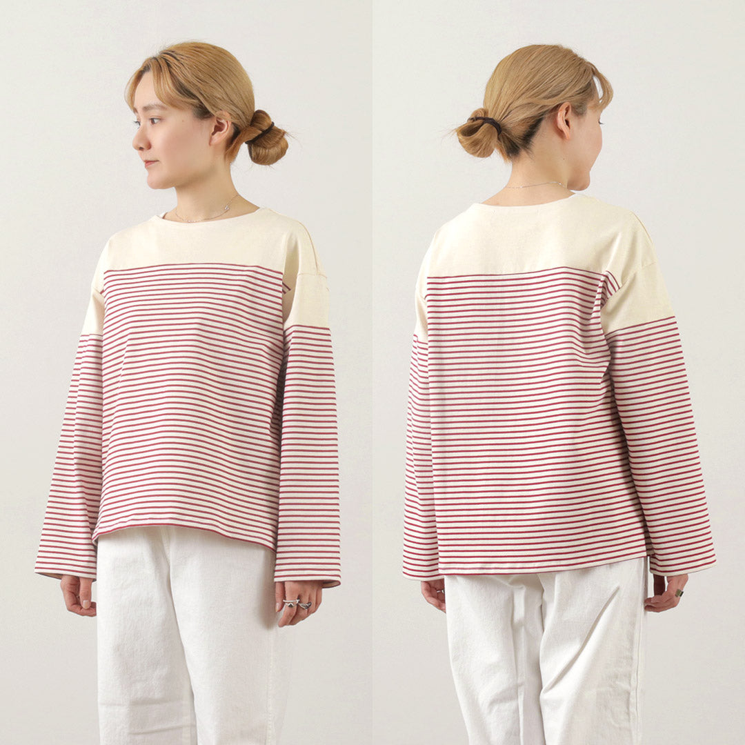 【30%OFF】MIDIUMI(ミディウミ) ボーダー ワイドTシャツ