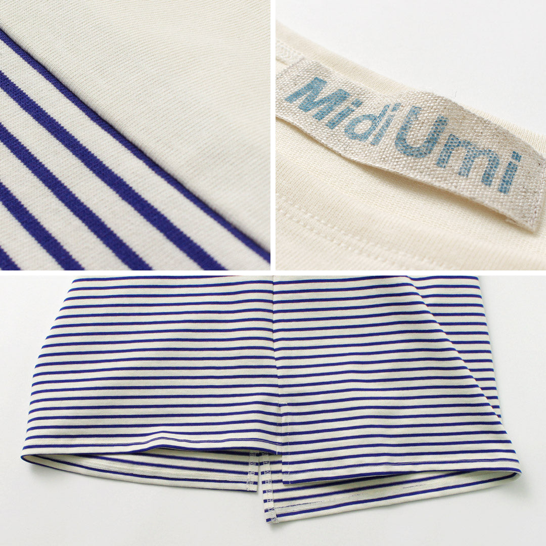 【30%OFF】MIDIUMI(ミディウミ) ボーダー ワイドTシャツ