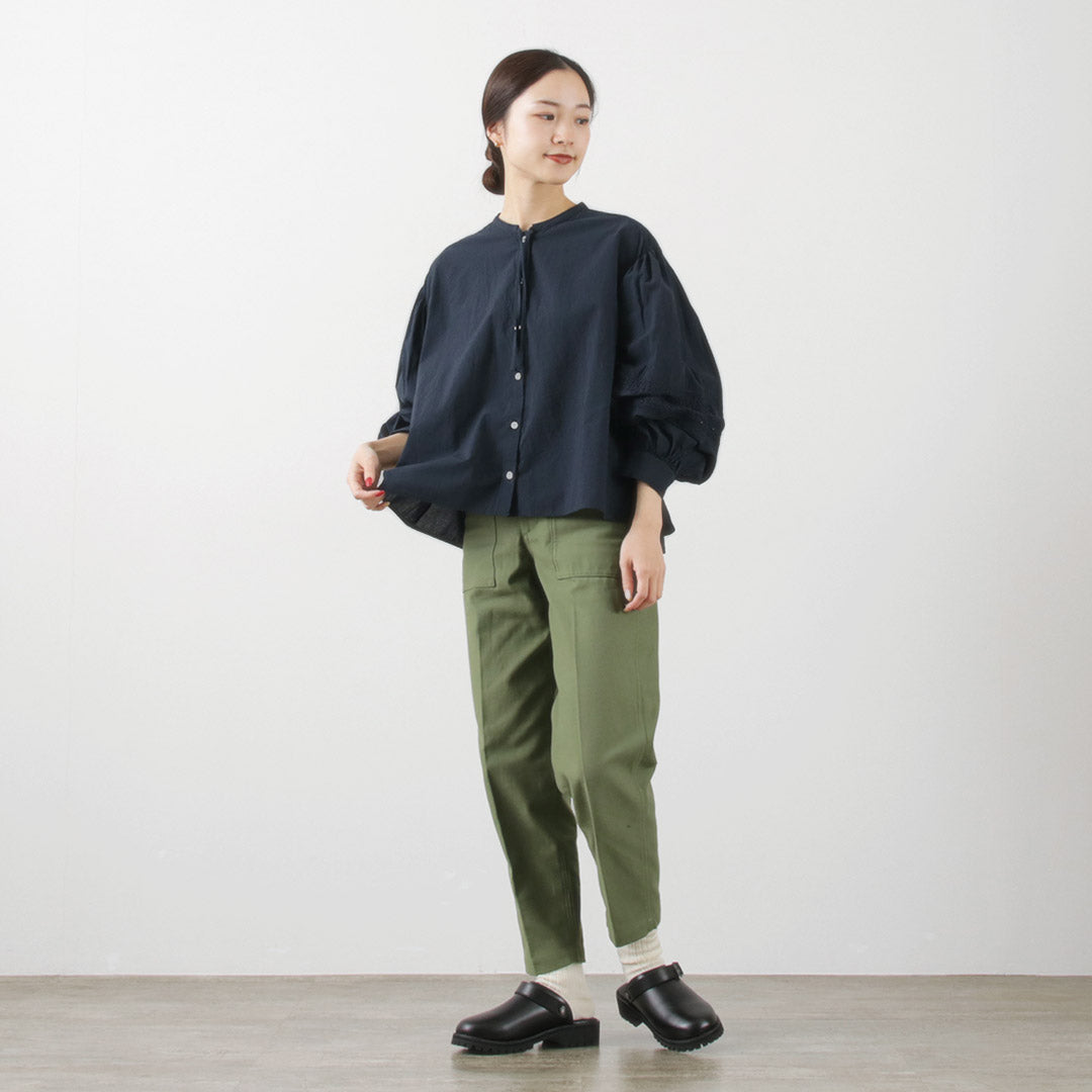 MIDIUMI(ミディウミ) レースミックス ボウタイ シャツ