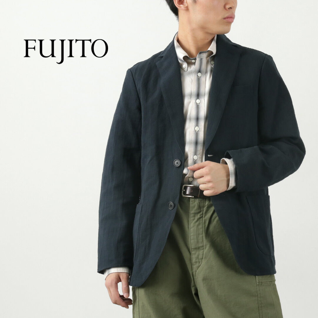 【30%OFF】FUJITO(フジト) ナウン ジャケット コットンリネンシアサッカー