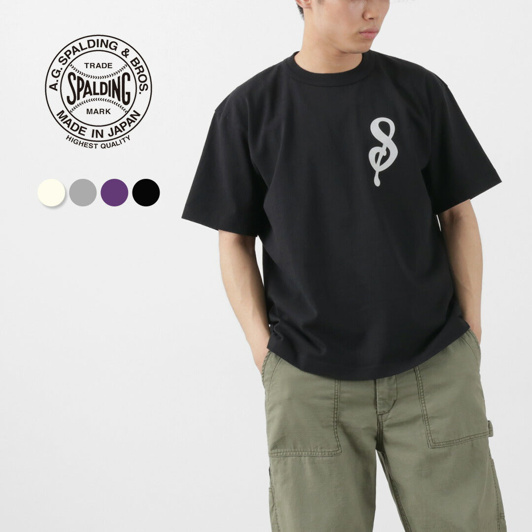A.G.SPALDING&BROS(A.G.スポルディング&ブロス) 14/天竺 フェルトレター ショートスリーブ Tシャツ Sロゴ