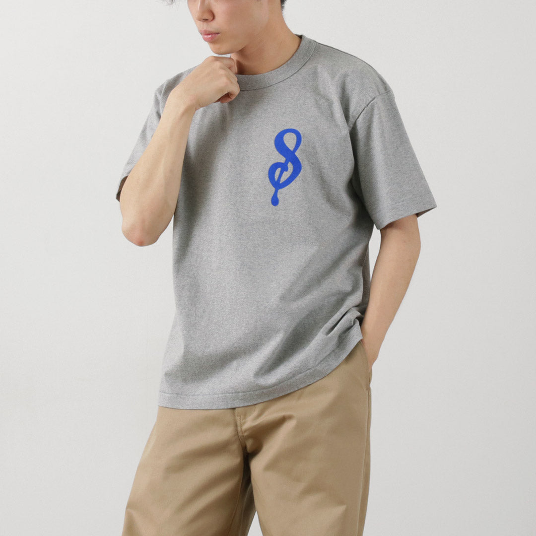 A.G.SPALDING&BROS(A.G.スポルディング&ブロス) 14/天竺 フェルトレター ショートスリーブ Tシャツ Sロゴ