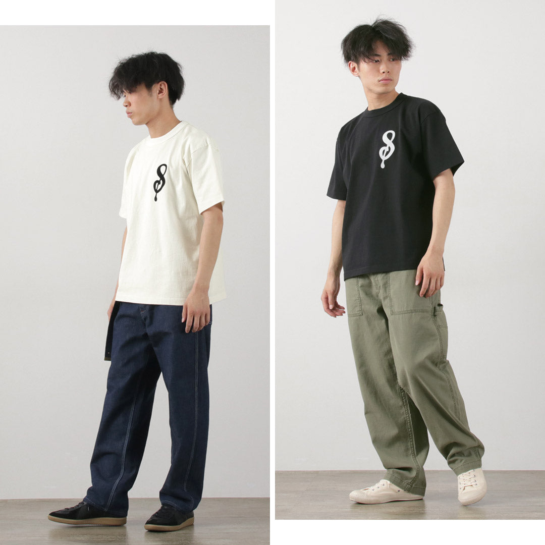 A.G.SPALDING&BROS(A.G.スポルディング&ブロス) 14/天竺 フェルトレター ショートスリーブ Tシャツ Sロゴ