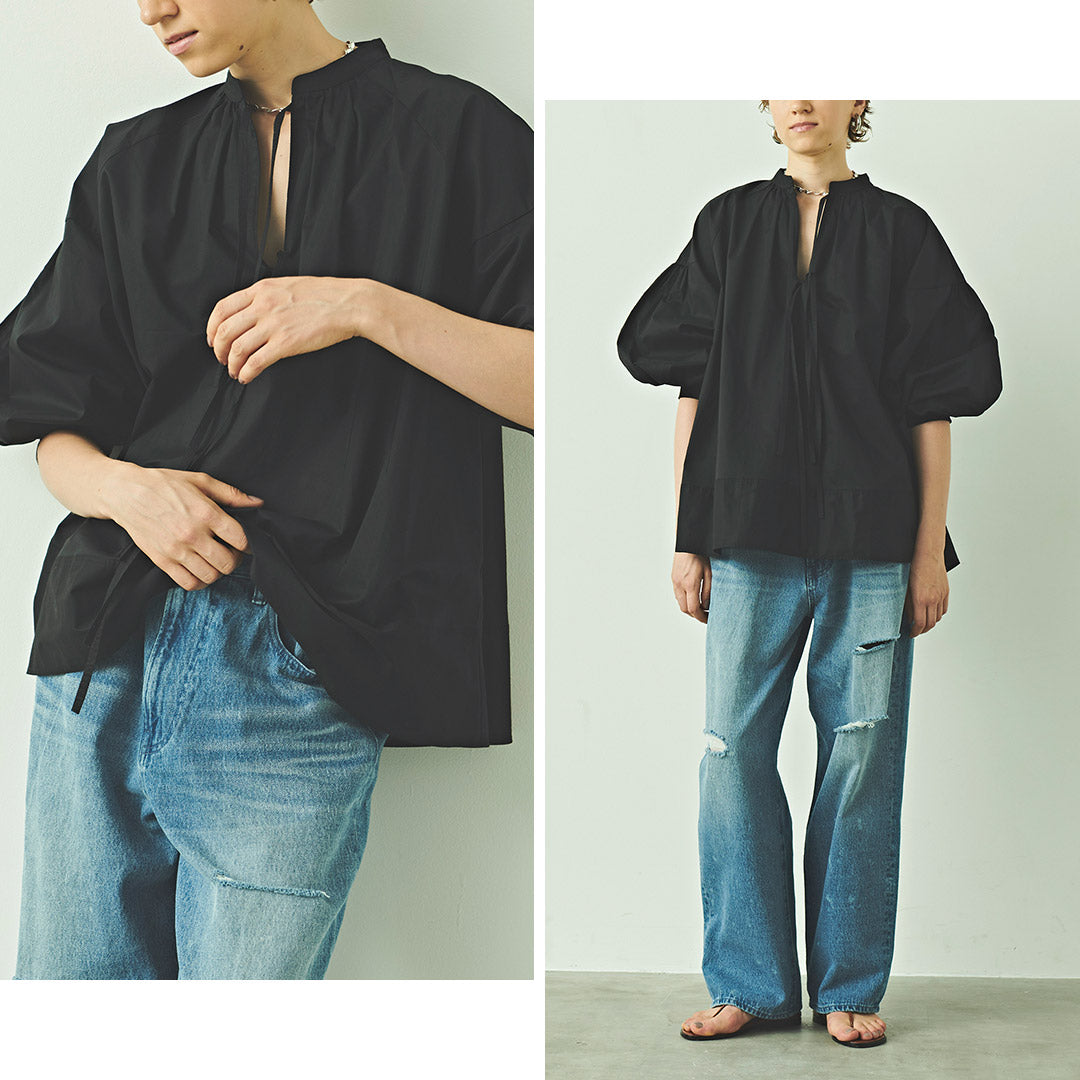 【30%OFF】KHA:KI(カーキ) 2WAY スキッパー チャーチ ブラウス