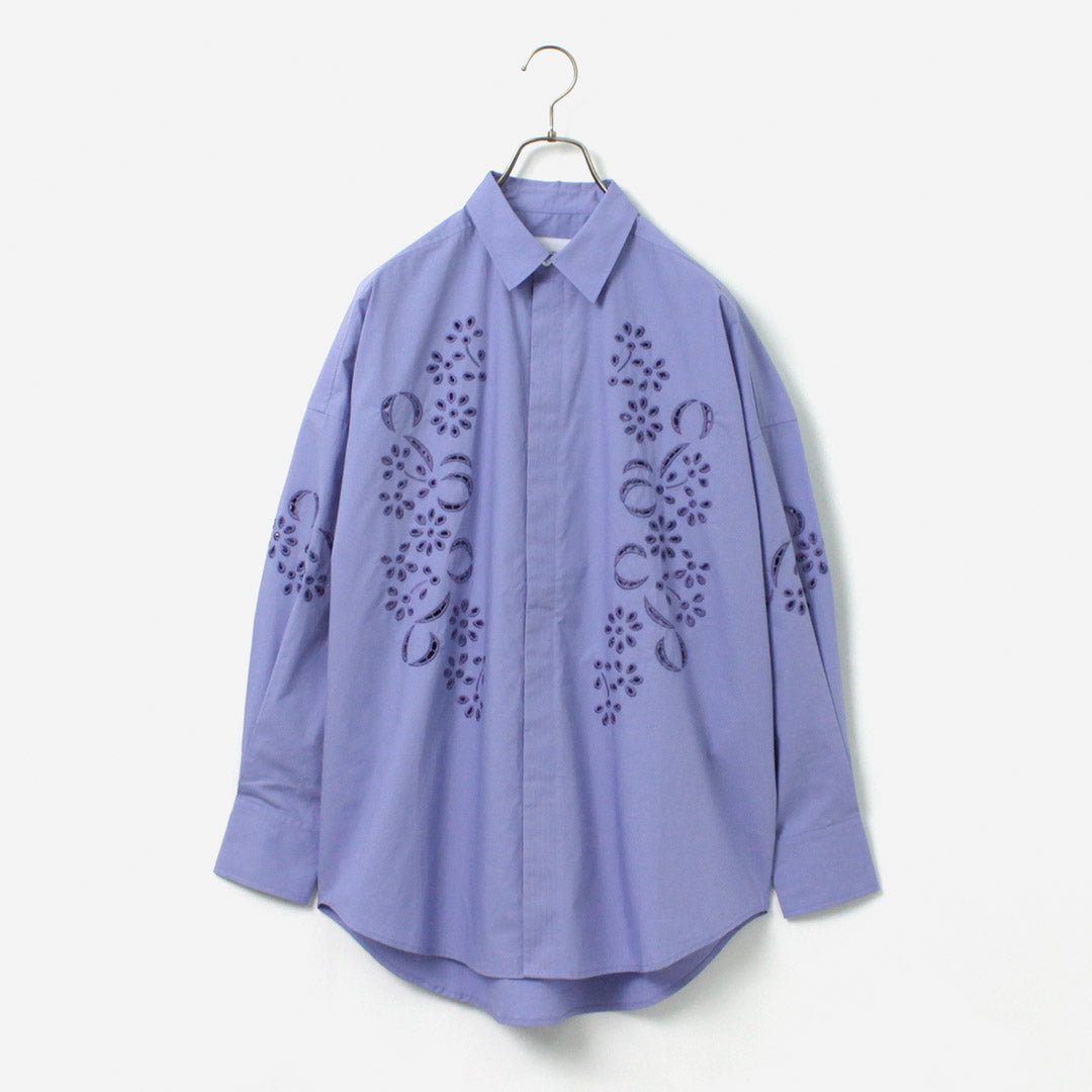 【50%OFF】KHA:KI(カーキ) エンブロイダリー シャツ