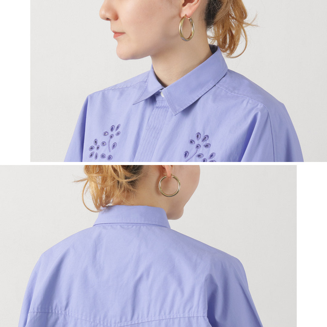 【50%OFF】KHA:KI(カーキ) エンブロイダリー シャツ