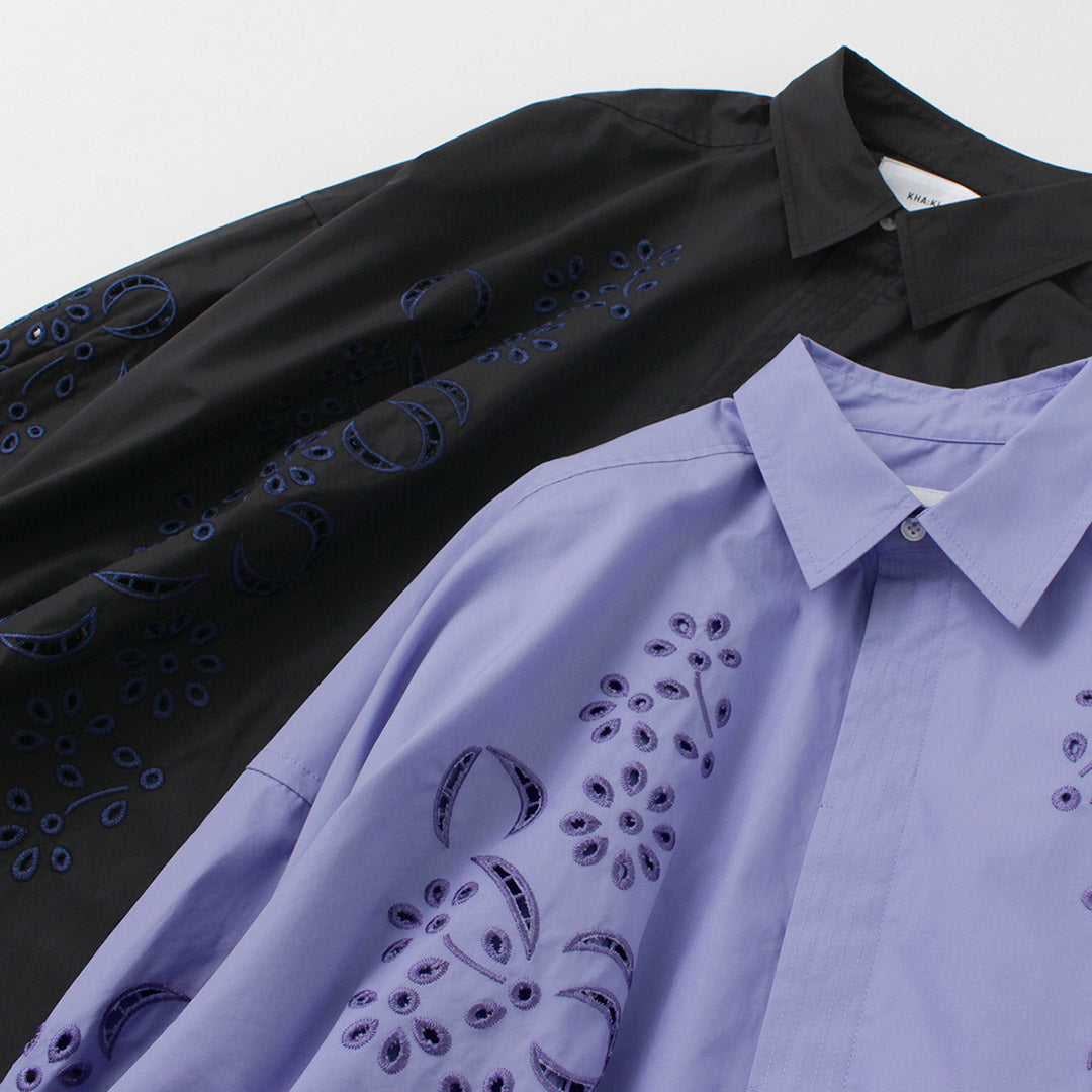 【50%OFF】KHA:KI(カーキ) エンブロイダリー シャツ