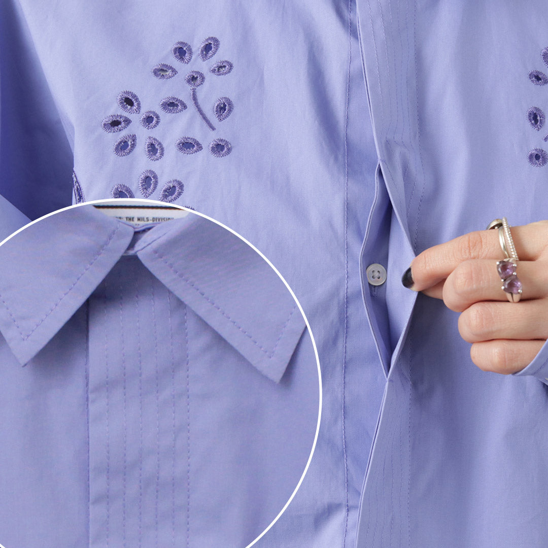 【50%OFF】KHA:KI(カーキ) エンブロイダリー シャツ