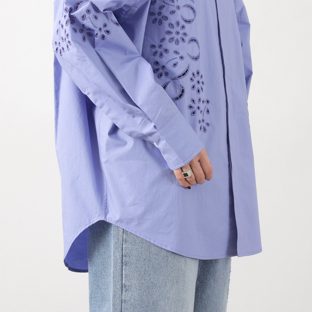 【50%OFF】KHA:KI(カーキ) エンブロイダリー シャツ