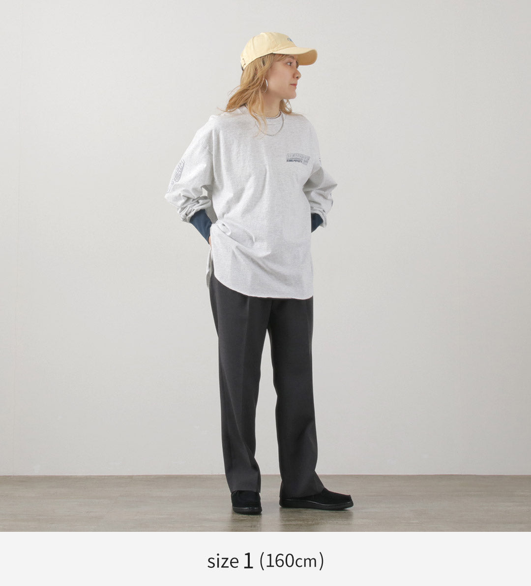 KHA:KI(カーキ) ラウンドヘム L/S Tシャツ