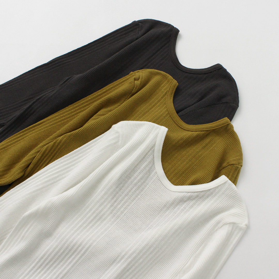 【30%OFF】FILMELANGE(フィルメランジェ) ネレア 針抜きリブ 5分袖カットソー