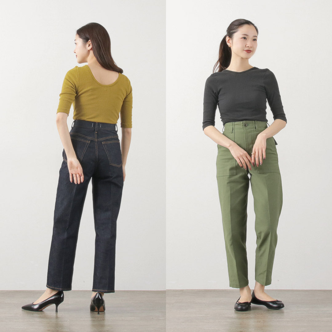 【30%OFF】FILMELANGE(フィルメランジェ) ネレア 針抜きリブ 5分袖カットソー