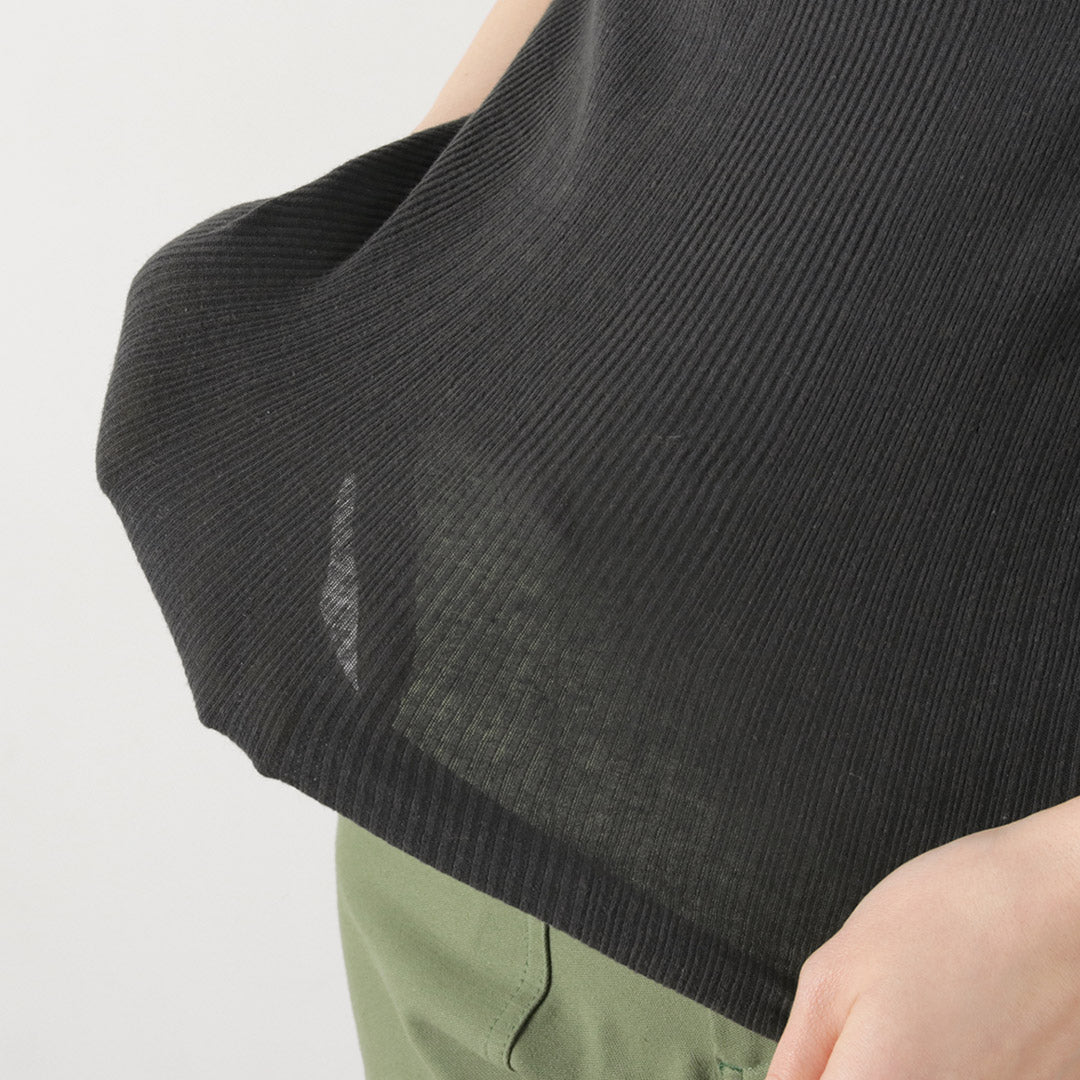 【30%OFF】FILMELANGE(フィルメランジェ) ネレア 針抜きリブ 5分袖カットソー