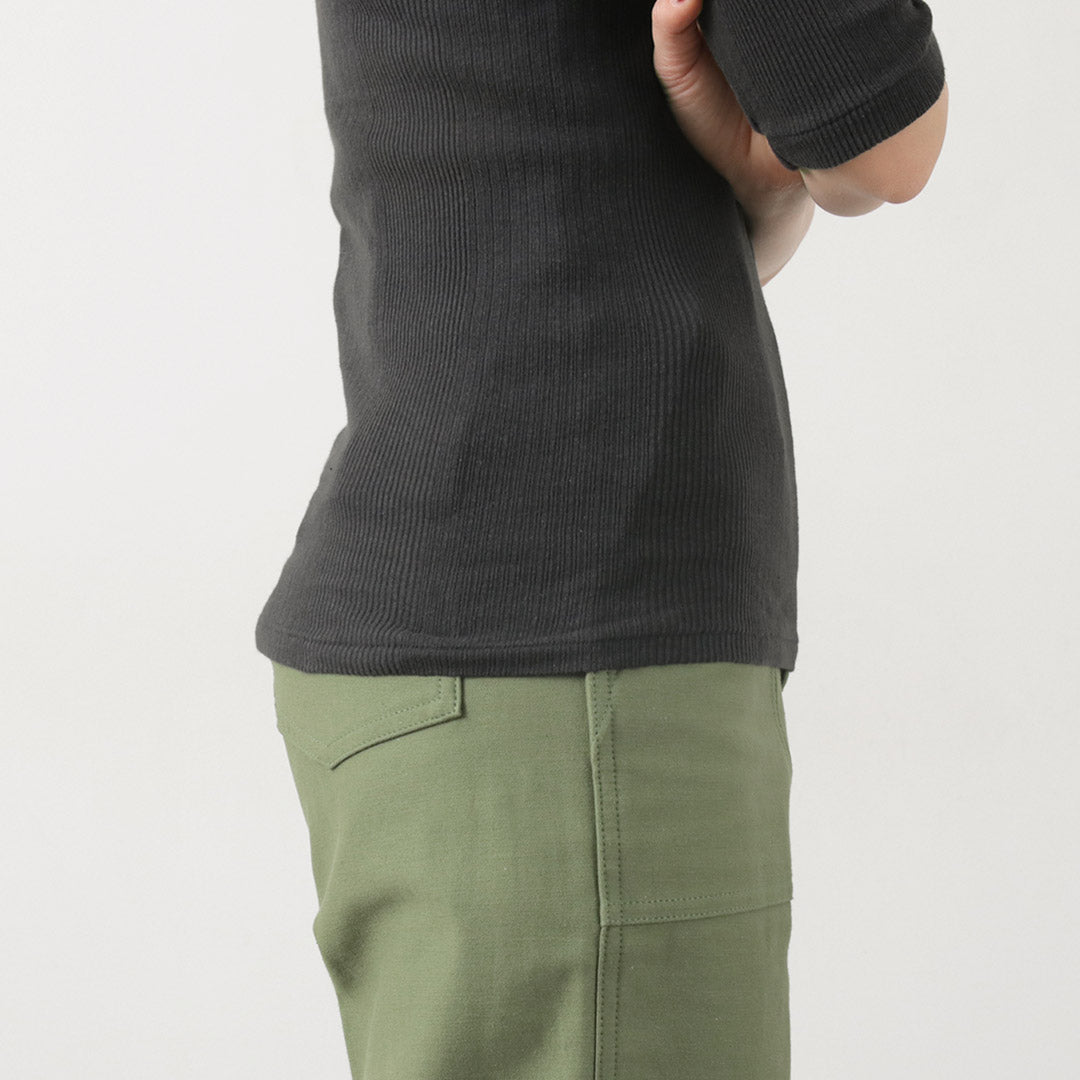 【30%OFF】FILMELANGE(フィルメランジェ) ネレア 針抜きリブ 5分袖カットソー