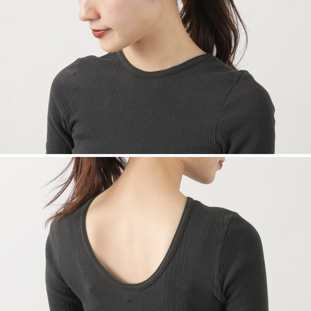 【30%OFF】FILMELANGE(フィルメランジェ) ネレア 針抜きリブ 5分袖カットソー