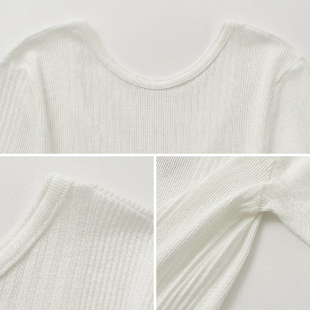 【30%OFF】FILMELANGE(フィルメランジェ) ネレア 針抜きリブ 5分袖カットソー