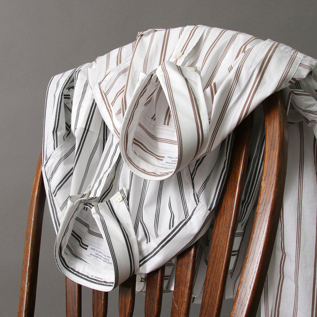 ROCOCO(ロココ) ランダムストライプ ボタンダウンシャツ クラシックフィット